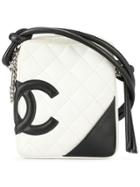 Chanel Vintage Quilted Cambon Line Cc Logos Shoulder Bag - White