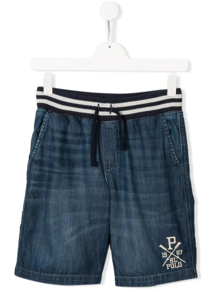 Ralph Lauren Kids Embroidered Denim Shorts - Blue