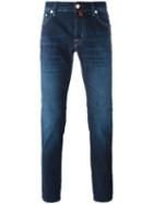 Jacob Cohen Gradient Straight Leg Jeans, Men's, Size: 34, Blue, Cotton/polyester/spandex/elastane