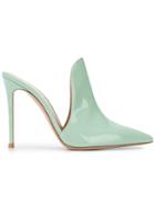 Gianvito Rossi Varnished Pointed Mules - Green