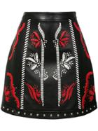 Drome Embroidered Mini Skirt - Black