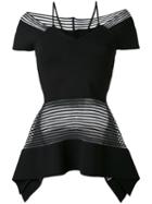 Roland Mouret - 'strawson' Rolling Stripe Knit Top - Women - Polyamide/polyester/viscose - S, Black, Polyamide/polyester/viscose