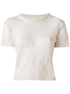 Maison Margiela Ribbed Knit T-shirt, Women's, Size: M, Nude/neutrals, Cotton/metallic Fibre/polyamide