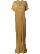 Lanvin Long Length V-neck Dress, Women's, Size: 38, Grey, Acetate/viscose