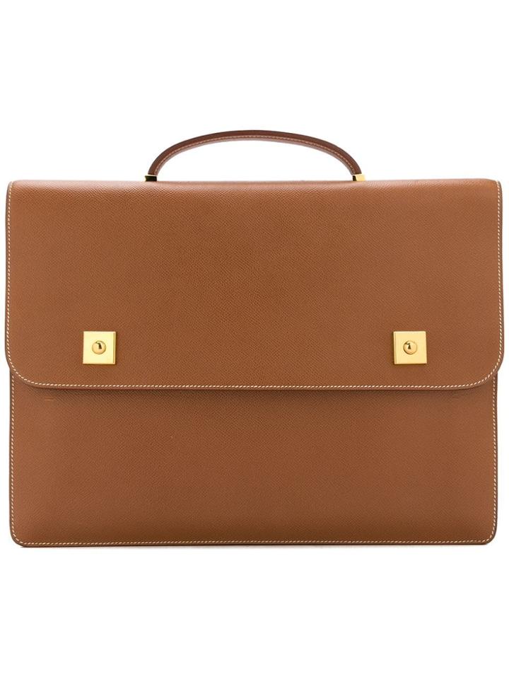 Hermès Vintage Hermes Danube Briefcase Hand Bag - Brown