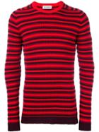 Umit Benan Striped Jumper, Men's, Size: 52, Red, Wool/polyester