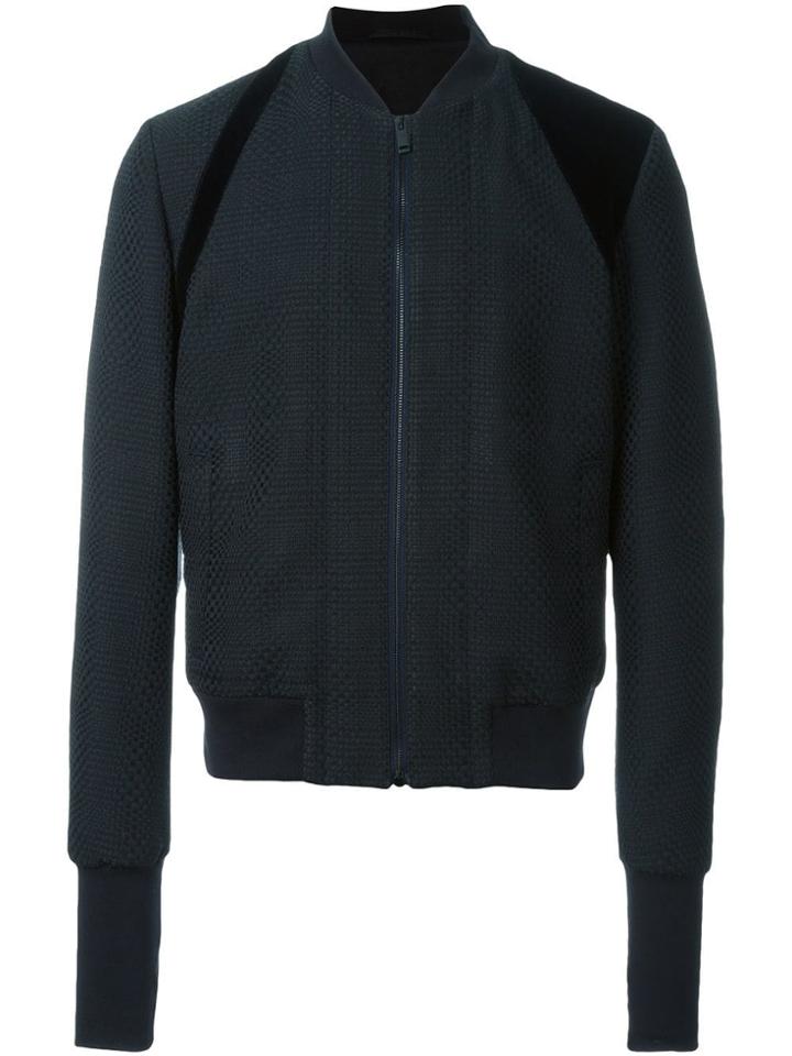 Alexander Mcqueen Textured Bomber Jacket - Black