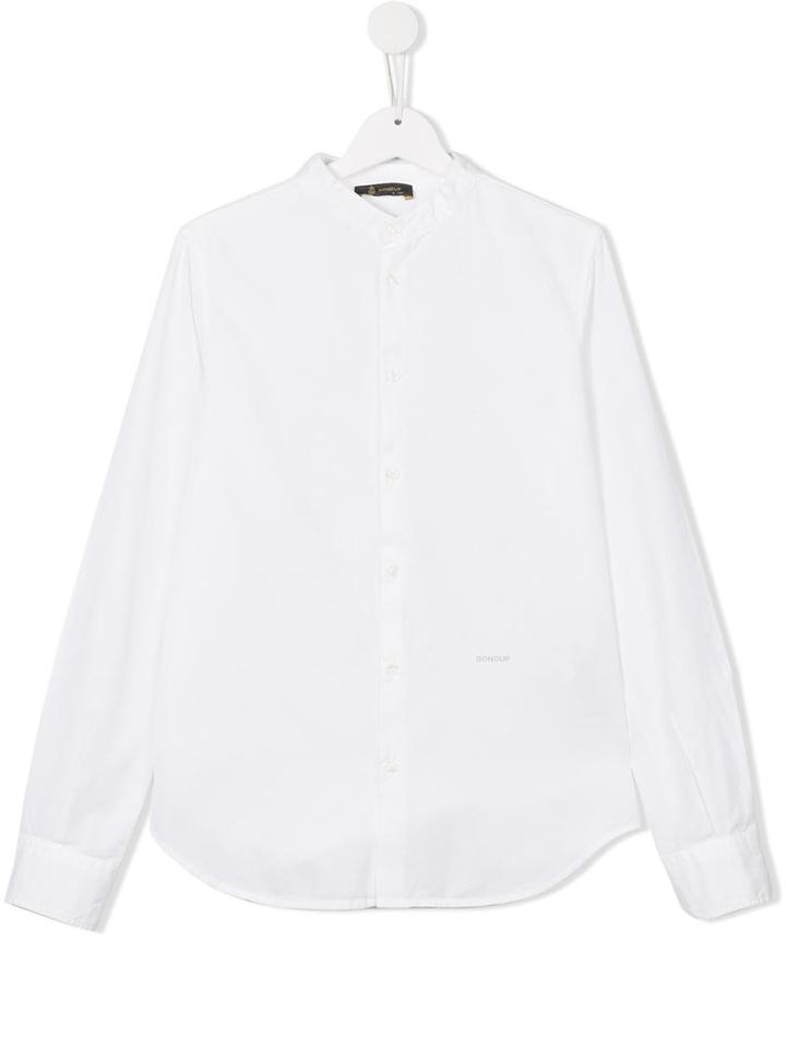 Dondup Kids Grandad Collar Shirt, Boy's, Size: 14 Yrs, White