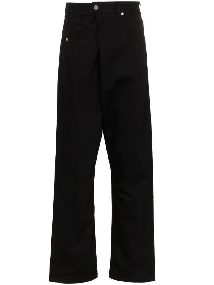 Jw Anderson Asymmetric-front Regular-fit Jeans - Black