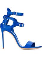 Casadei Double Ankle Strap Sandals, Women's, Size: 38, Blue, Leather