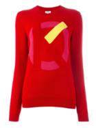 Kenzo K Intarsia Jumper, Women's, Size: Large, Red, Wool