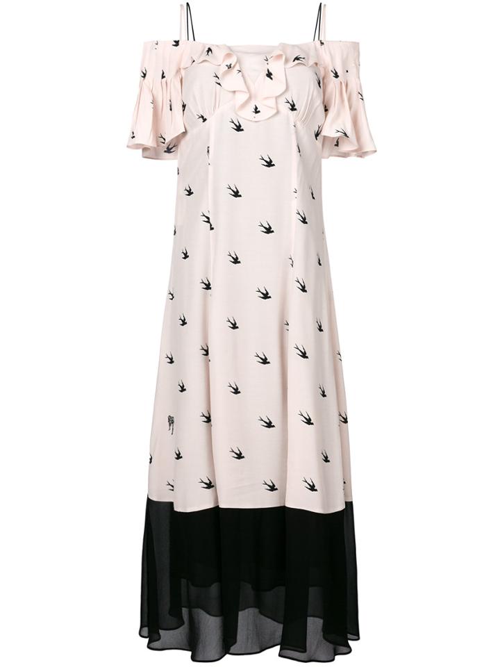 Mcq Alexander Mcqueen Pin Up Swallow Dress - Pink & Purple