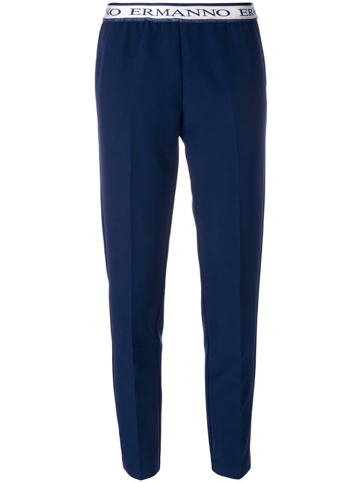 Ermanno Ermanno Tapered Cropped Trousers - Blue