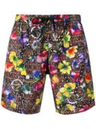 Moschino Floral Print Swim Shorts - Brown