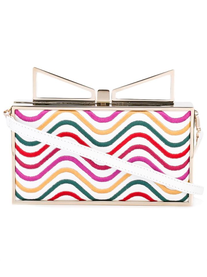 Sara Battaglia Lady Waves Clutch - White