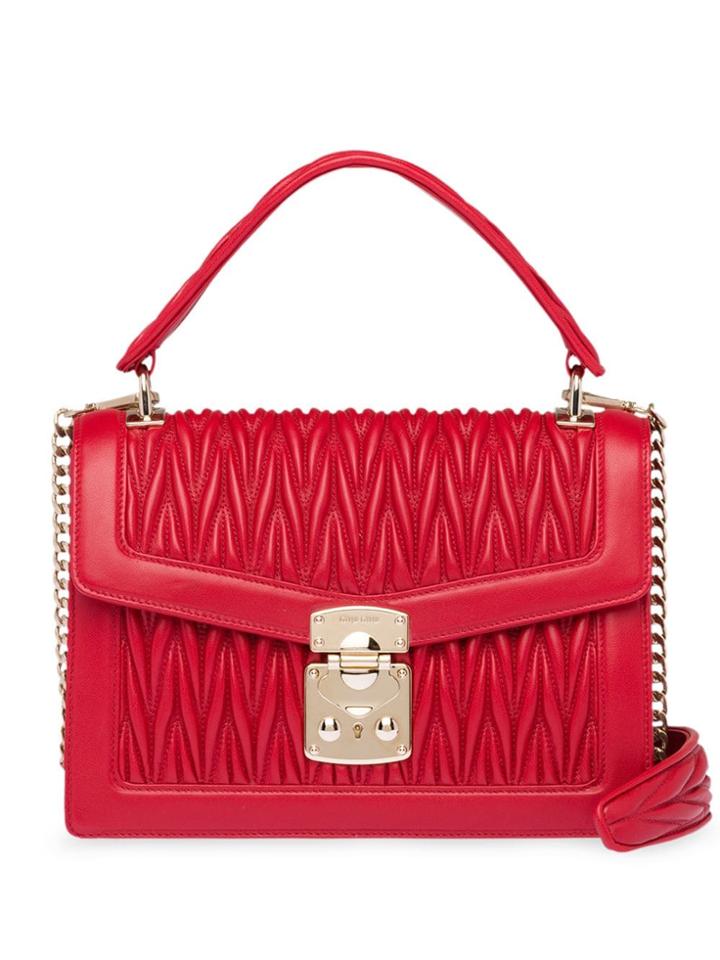 Miu Miu Miu Confidential Matelassé Leather Bag - Red