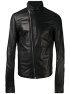 Rick Owens - Asymmetric Zip Jacket - Men - Lamb Skin/cupro - 52, Black, Lamb Skin/cupro