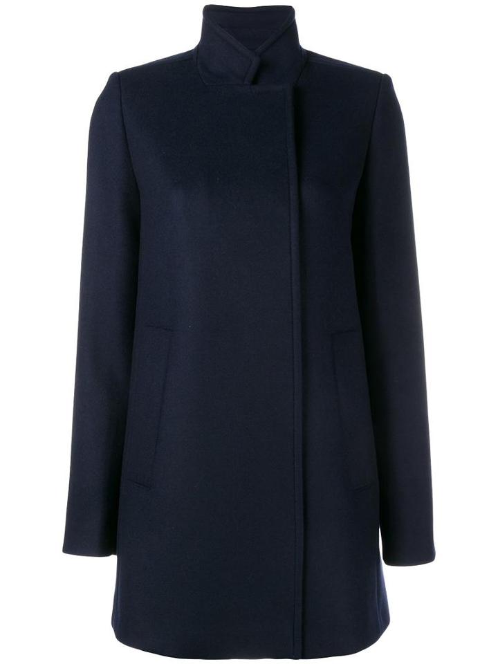 Proenza Schouler Double Breasted Short Coat, Women's, Size: 4, Blue, Wool/cashmere/nylon/polyester
