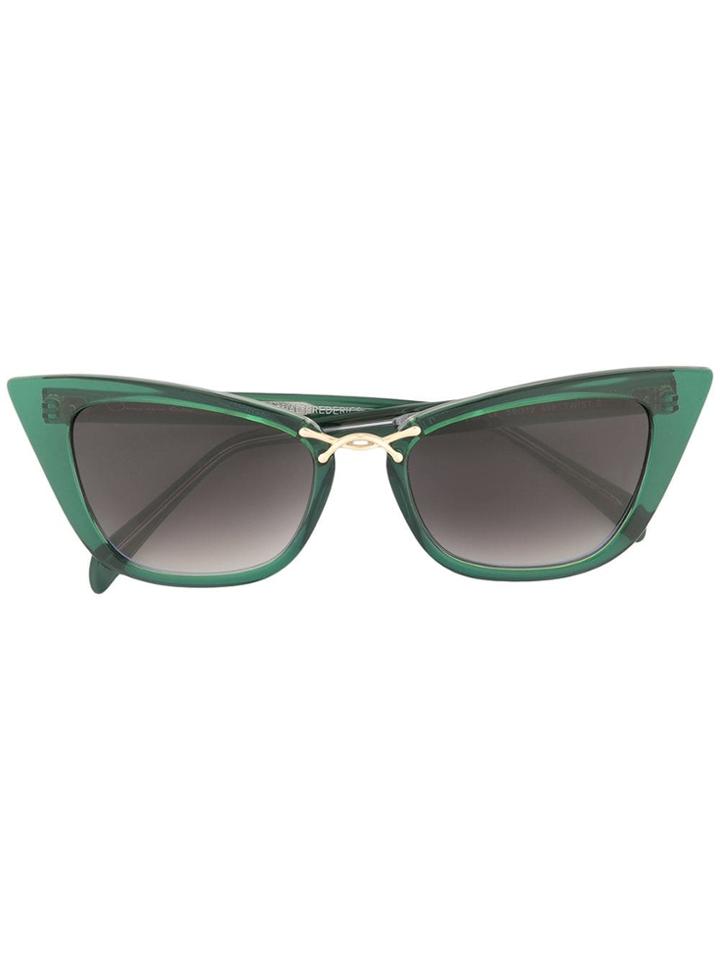 Oscar De La Renta Rectangle Cat-eye Sunglasses - Green