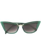 Oscar De La Renta Rectangle Cat-eye Sunglasses - Green