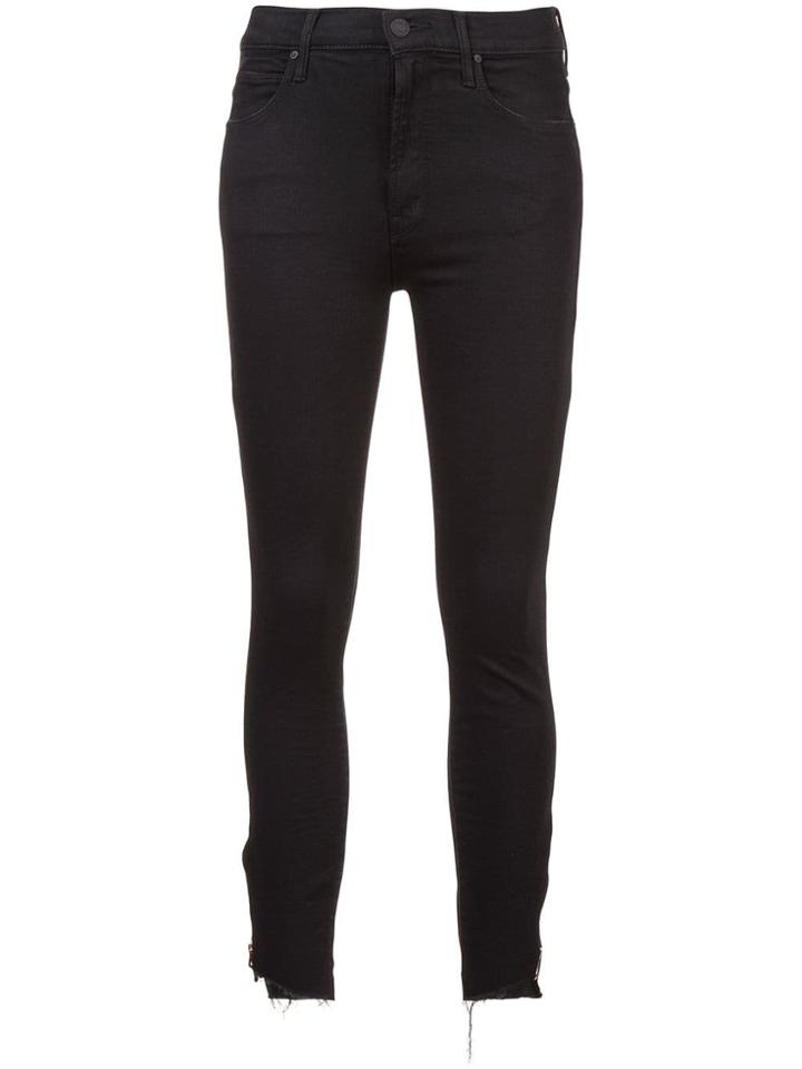 Mother Skinny Distressed Jeans - Black