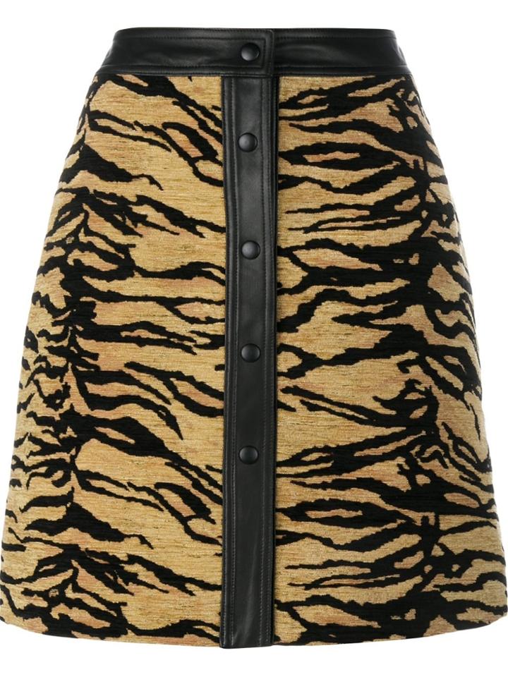 Adam Lippes Tiger Print Skirt - Brown