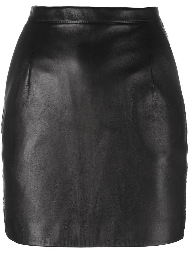 Magda Butrym 'provo Total Leather' Skirt, Women's, Size: Xs, Black, Sheep Skin/shearling/cupro