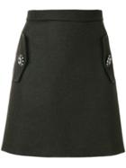 No21 Knitted Flared Skirt - Green