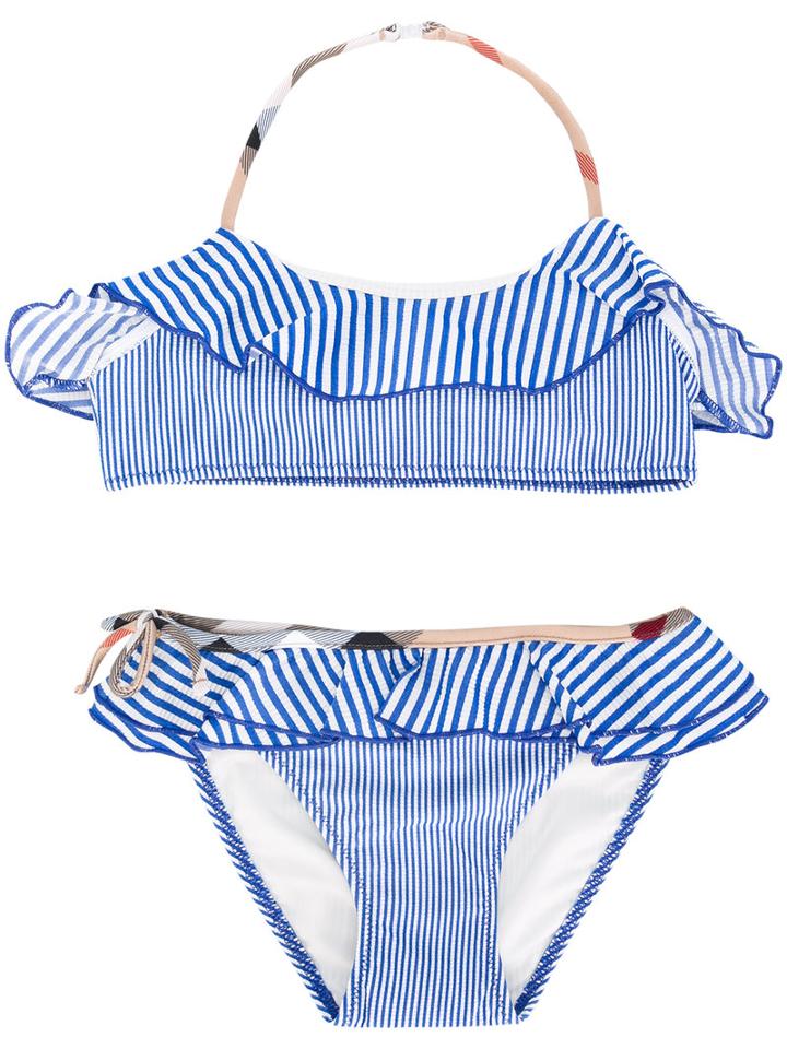Burberry Kids - Striped Bikini - Kids - Polyamide/polyester/spandex/elastane - 4 Yrs, White