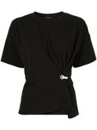 Rag & Bone Gathered Side T-shirt - Black