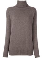 Giada Benincasa Ribbed Trim Roll Neck Jumper, Women's, Size: Xs, Brown, Cashmere
