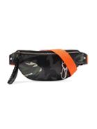Alexander Mcqueen Orange And Camouflage Harness Belt Bag - Black