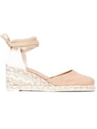 Castañer Carina Wedge Pumps, Women's, Size: 39, Nude/neutrals, Canvas/leather/rubber