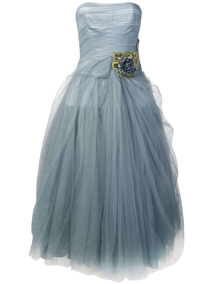Prada Strapless Tulle Dress - Blue