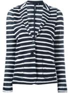 Woolrich Striped Blazer, Women's, Size: Medium, Blue, Linen/flax