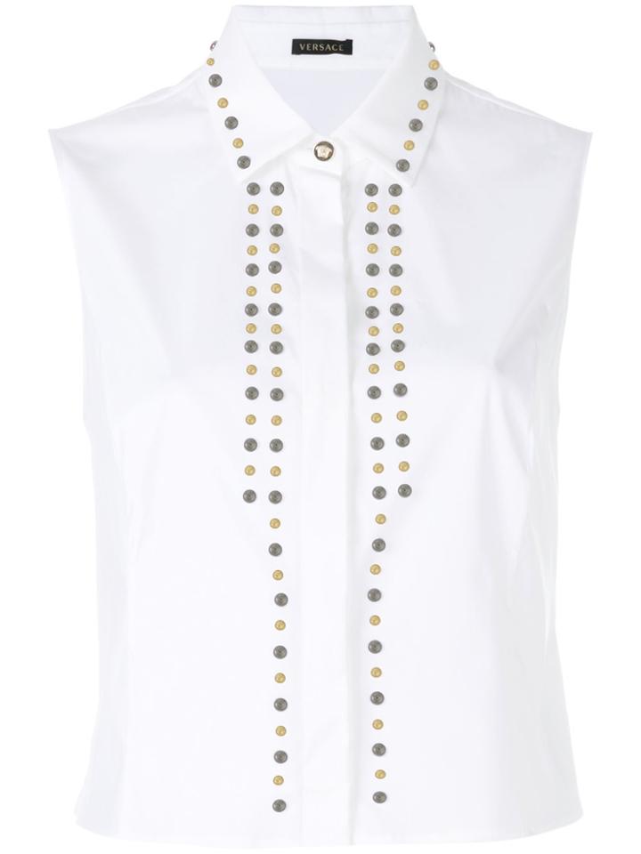 Versace Sleeveless Studded Shirt - White