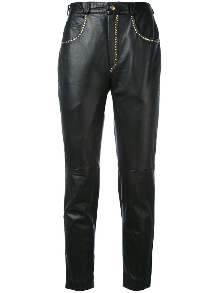 Versace Vintage 1980's Studded Trousers - Black