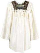 Etro - Embroidered Tassel Detail Blouse - Women - Silk/cotton/viscose/metallic Fibre - 38, Nude/neutrals, Silk/cotton/viscose/metallic Fibre