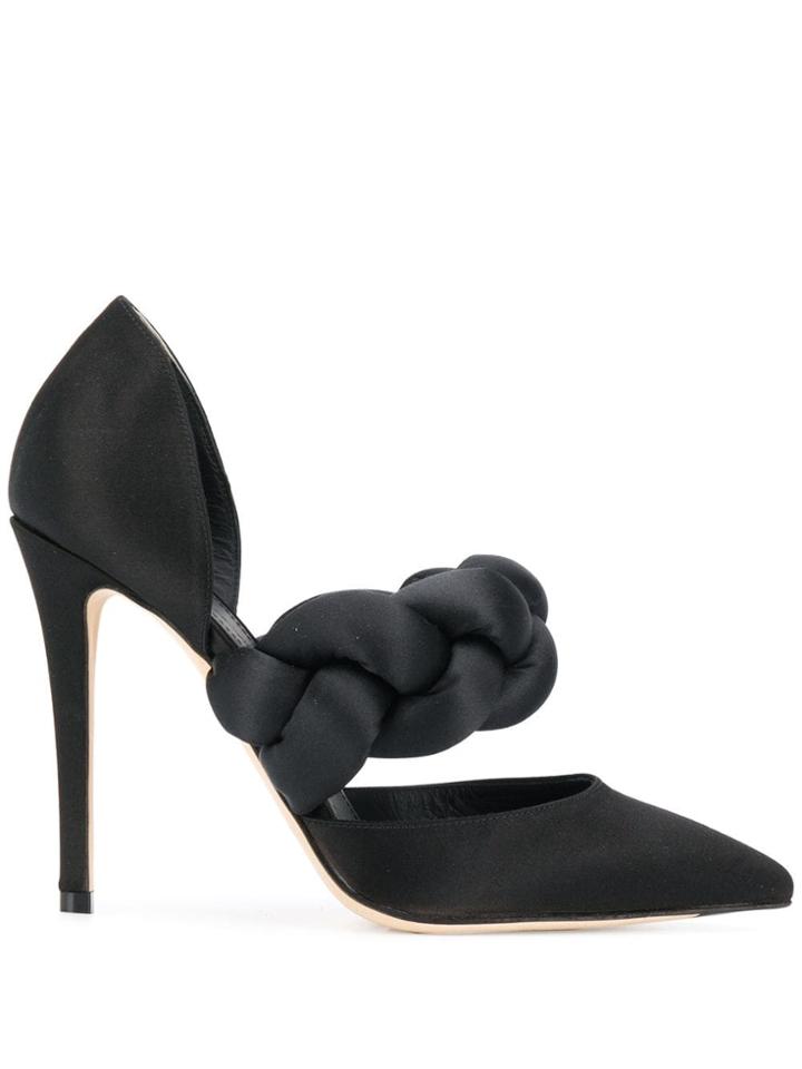 Marco De Vincenzo Woven Pointed Pumps - Black