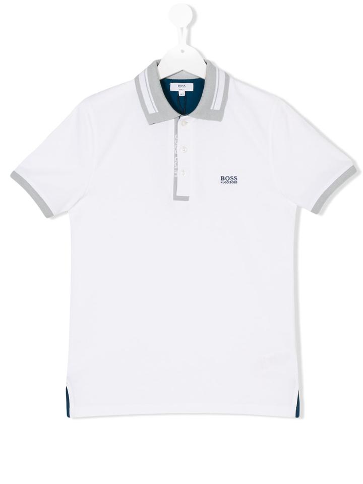 Boss Kids Teen Short Sleeve Polo Shirt - White