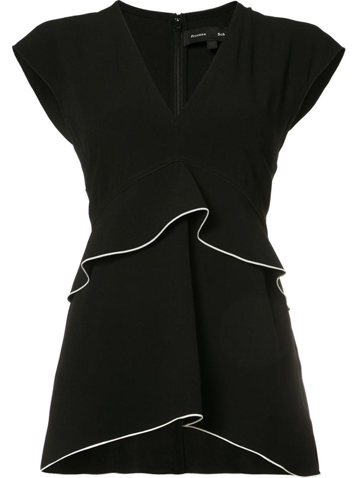 Proenza Schouler Ruffle Trimmed Blouse - Black