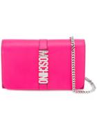Moschino Letters Clutch, Women's, Pink/purple, Leather