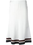 Victoria Beckham - Flared Midi Skirt - Women - Cotton/polyamide/spandex/elastane/viscose - 6, Women's, White, Cotton/polyamide/spandex/elastane/viscose