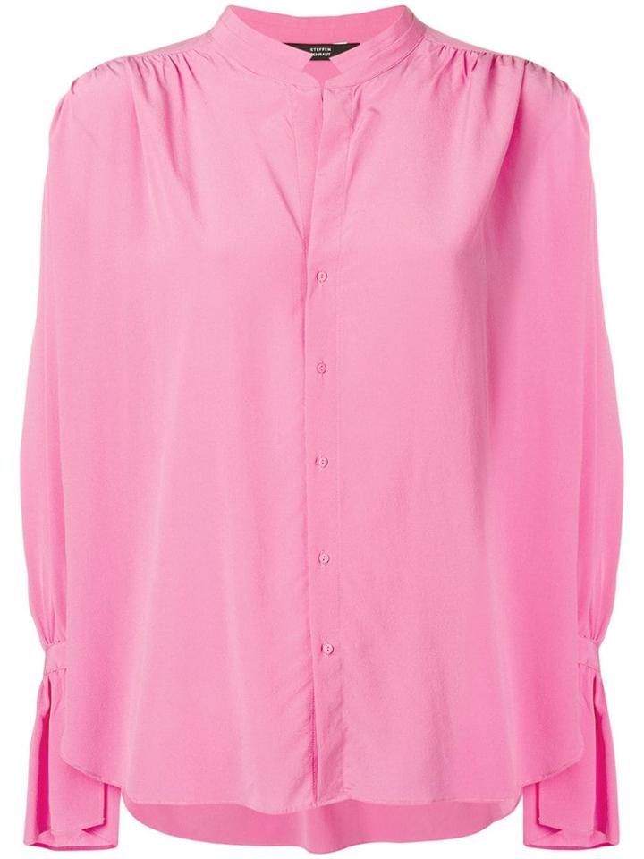 Steffen Schraut Round Collar Shirt - Pink & Purple