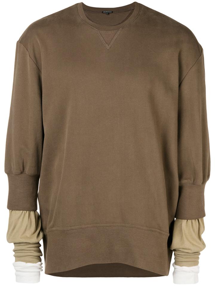 Ann Demeulemeester Layered Sweatshirt - Brown