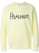 Maison Kitsuné Parisien Print Sweatshirt, Men's, Size: Xl, Yellow/orange, Cotton
