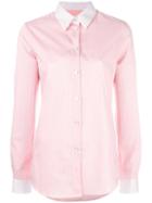 Maison Margiela Pinstripe Long Sleeve Shirt, Women's, Size: 40, Pink/purple, Cotton