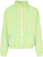 Duo Check Print Zipped Jacket - Yellow