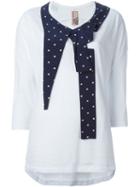 Antonio Marras Pleated Polka Dot Detail T-shirt, Women's, Size: 2, White, Cotton