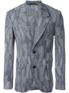 Neil Barrett Zig-zag Jacquard Blazer - Blue